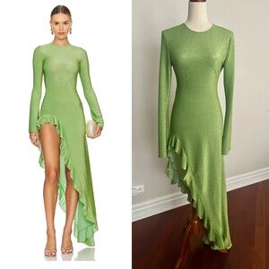 DELFI COLLECTIVE Rosalia Dress Green Metallic Size L